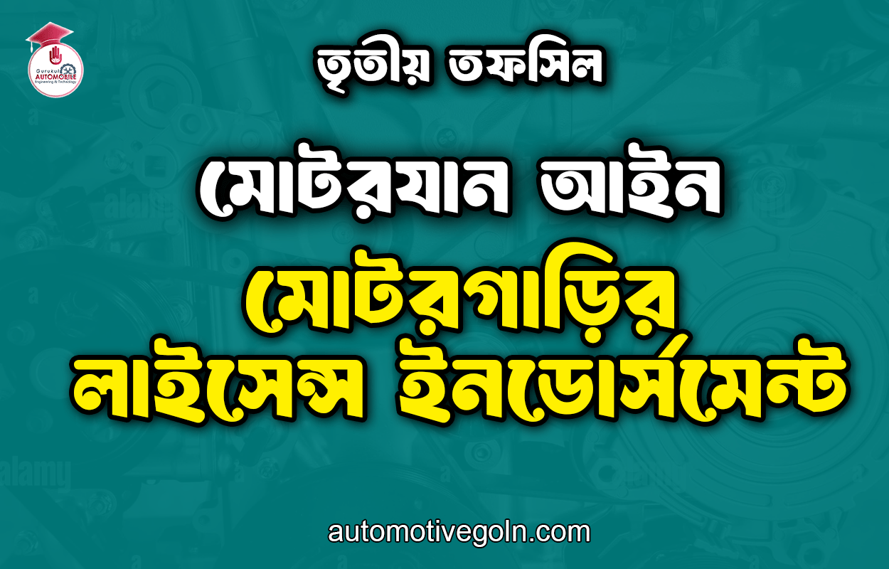 মোটরগাড়ির টেস্ট পরীক্ষা | তৃতীয় তফসিল | মোটরযান আইন