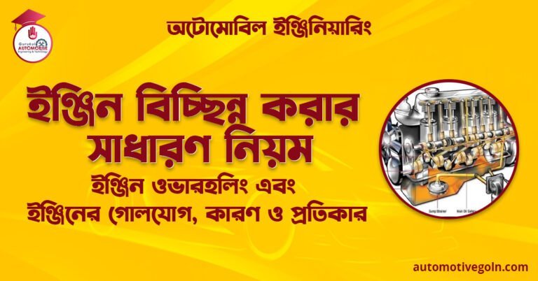 ইঞ্জিন বিচ্ছিন্ন করার সাধারণ নিয়ম | ইঞ্জিন ওভারহলিং এবং ইঞ্জিনের গোলযোগ, কারণ ও প্রতিকার | অটোমোবিল ইঞ্জিনিয়ারিং